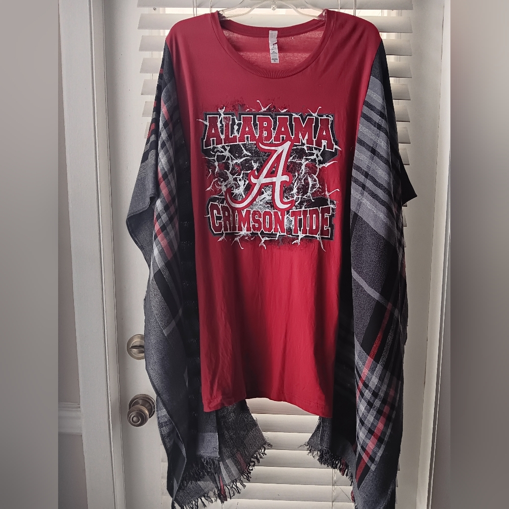 Upcyled Alabama Roll Tide Tshirt/Poncho